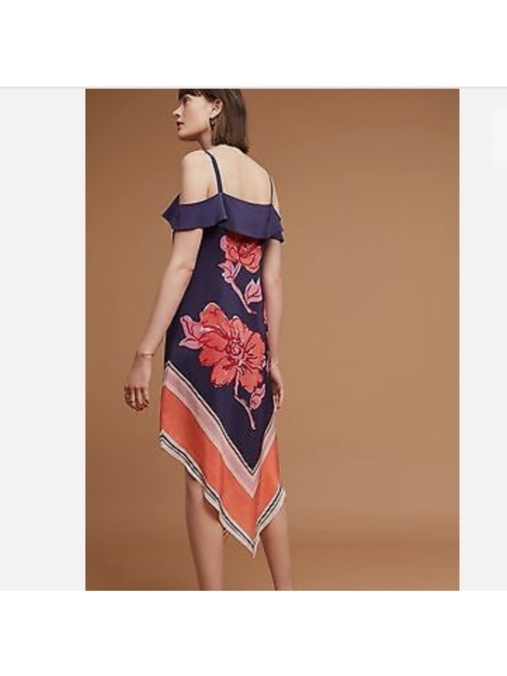 Anthropologie Tilda Silk Navy Scarf Dress By Moulinette Soeurs